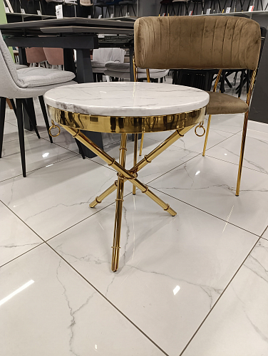 Журнальный столик Monika 50х55 marble / gold из шоурума 1